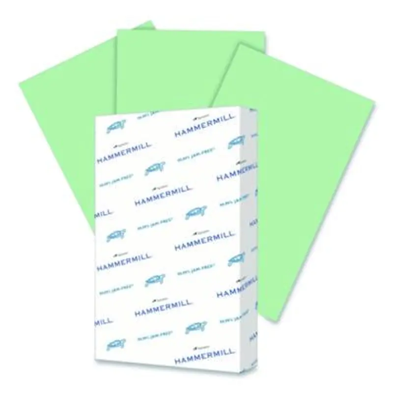 Fore Multipurpose Print Paper, 20 lb Bond Weight, 8.5 x 14, Light Green, 500/Ream - Copy Paper | Hammermill