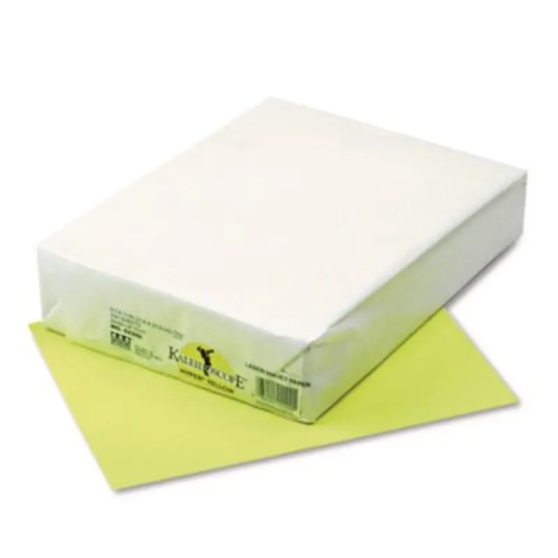 Kaleidoscope Multipurpose Colored Paper, 24 lb Bond Weight, 8.5 x 11, Hyper Yellow, 500/Ream - Copy Paper | Pacon