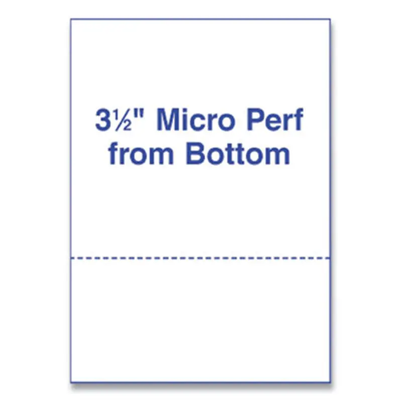 Perforated and Punched Laser Cut Sheets, Micro-Perforated 3.5" from Bottom, 24 lb Bond Weight, 8.5 x 11, White, 500/Ream - Copy Paper | Alliance