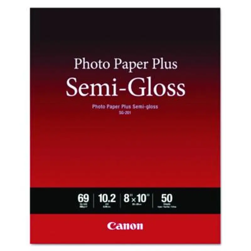Photo Paper Plus Semi-Gloss, 10.2 mil, 8 x 10, Semi-Gloss White, 50/Pack - Photo Print Paper | Canon