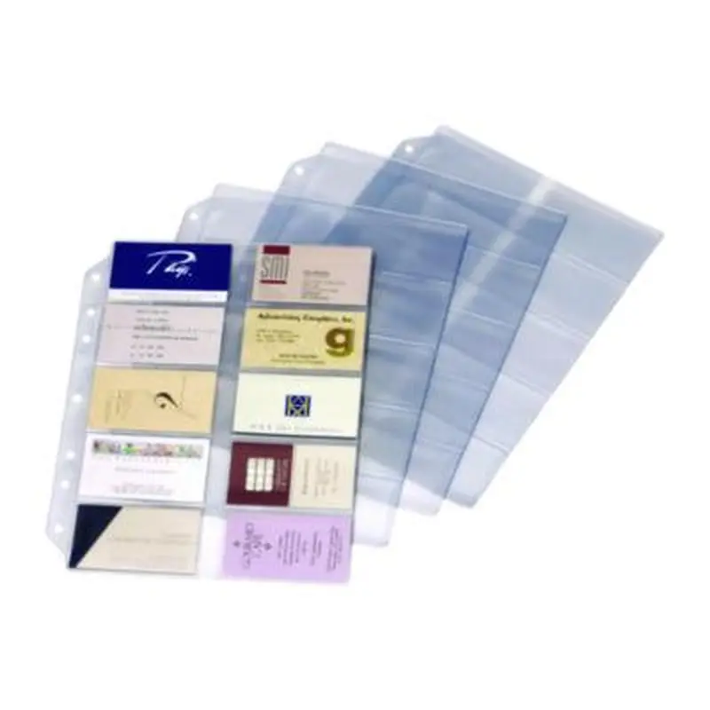 Poly Business Card Refill Pages, Clear, 20 Cards/Sheet, 10 Sheets/Pack - Card File Refills | Cardinal