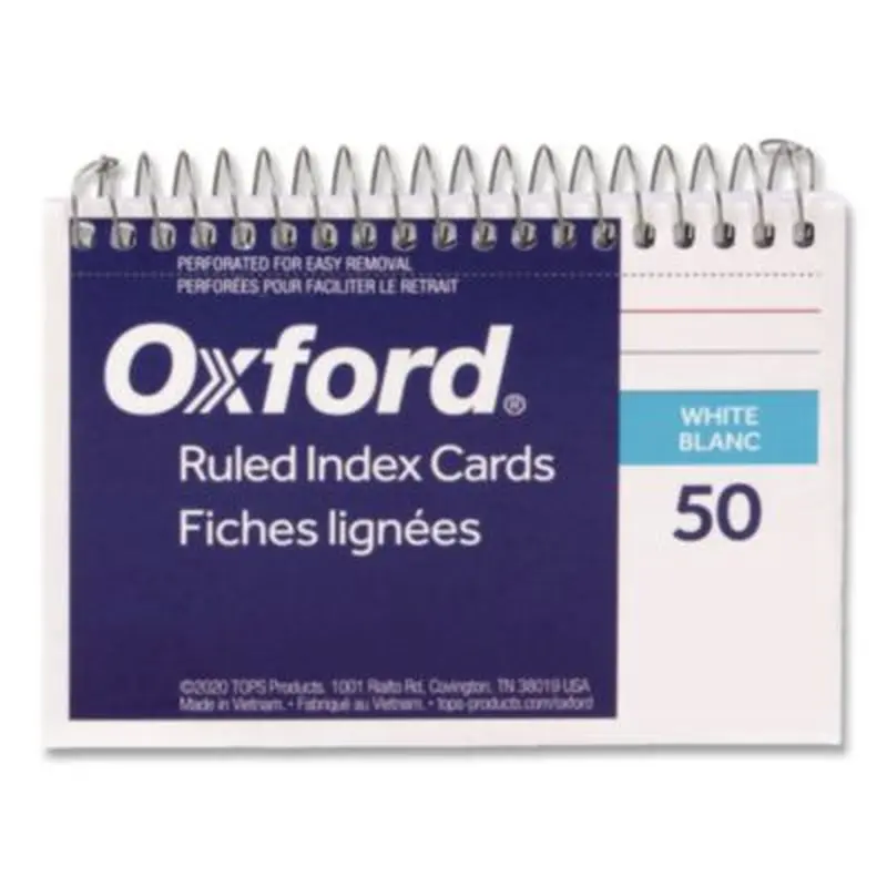 Spiral Index Cards, Ruled, 4 x 6, White, 50/Pack - Index Cards | Oxford
