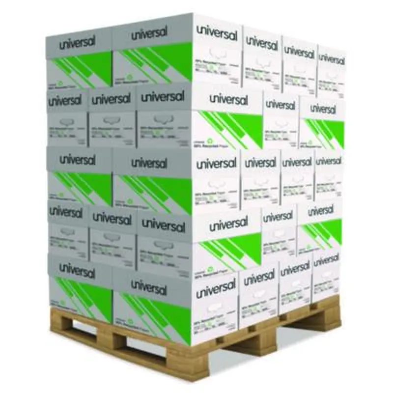 30% Recycled Copy Paper, 92 Bright, 20 lb Bond Weight, 8.5 x 11, White, 500 Sheets/Ream, 10 Reams/Carton, 40 Cartons/Pallet - Copy Paper | Universal
