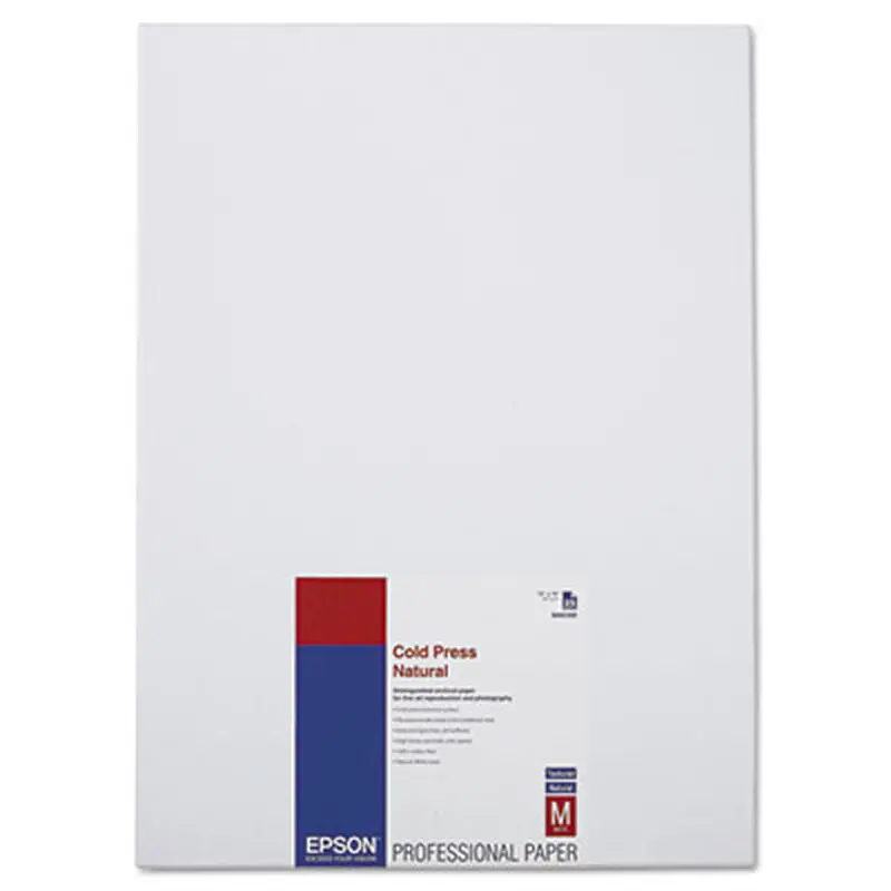 Cold Press Fine Art Paper, 21 mil, 13 x 19, Textured Matte Natural, 25/Pack - Photo Print Paper | Epson