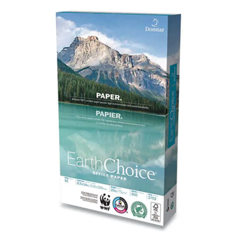 EarthChoice Office Paper, 92 Bright, 20 lb Bond Weight, 8.5 x 14, White, 500/Ream - Copy Paper | Domtar