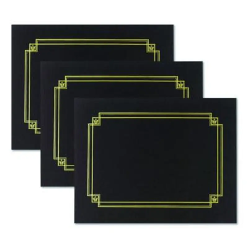 Premium Textured Certificate Holder, 12.65 x 9.75, Black, 3/Pack - Document Holders | Great Papers!