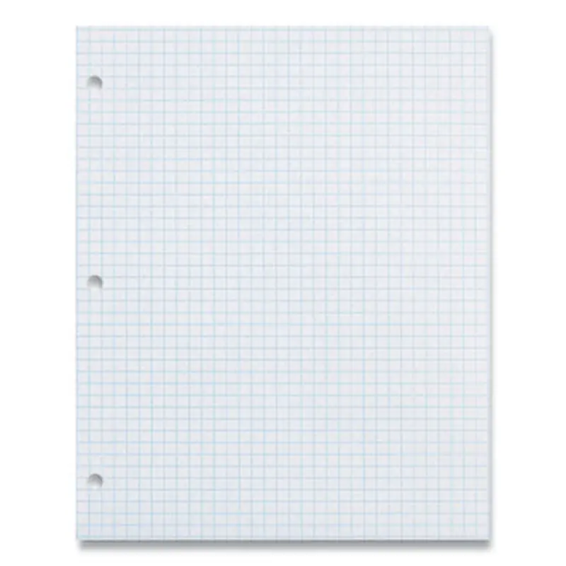 Composition Paper, 3-Hole, 8.5 x 11, 1/4", Quadrille: 4 sq/in, 500 Sheets/Ream - Filler Paper | Pacon