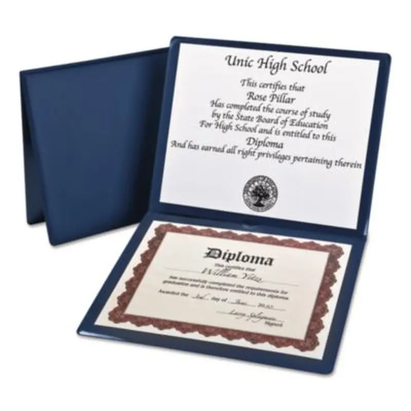 Diploma Cover, 12.5 x 10.5, Navy - Document Holders | Oxford