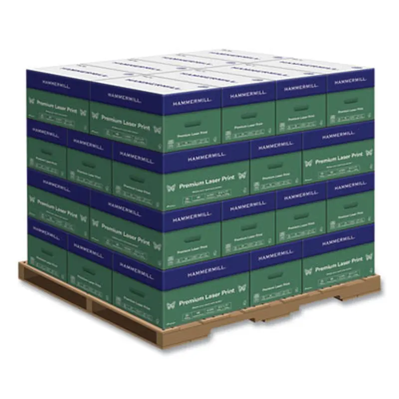 Premium Laser Print Paper, 98 Bright, 28 lb Bond Weight, 8.5 x 11, White, 500/Ream, 8 Reams/Carton, 32 Cartons/Pallet - Copy Paper | Hammermill