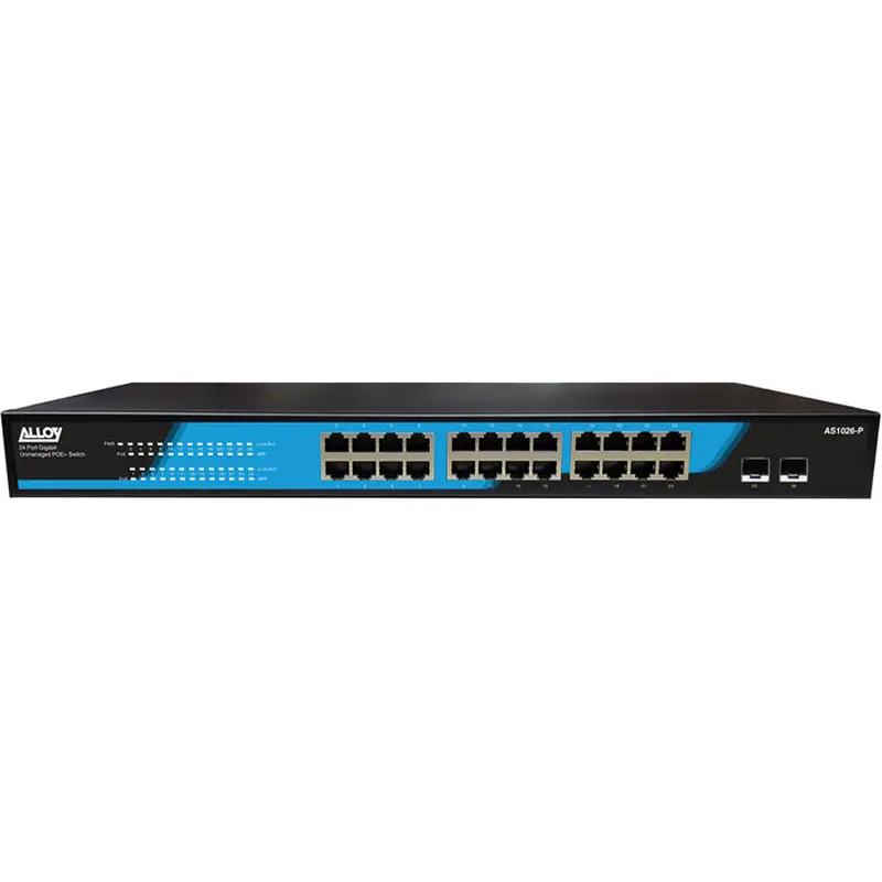 Alloy AS1026-P  24 Port Unmanaged Gigabit 802.3at PoE Switch   2x 1000Mb SFP Ports, 250 Watts