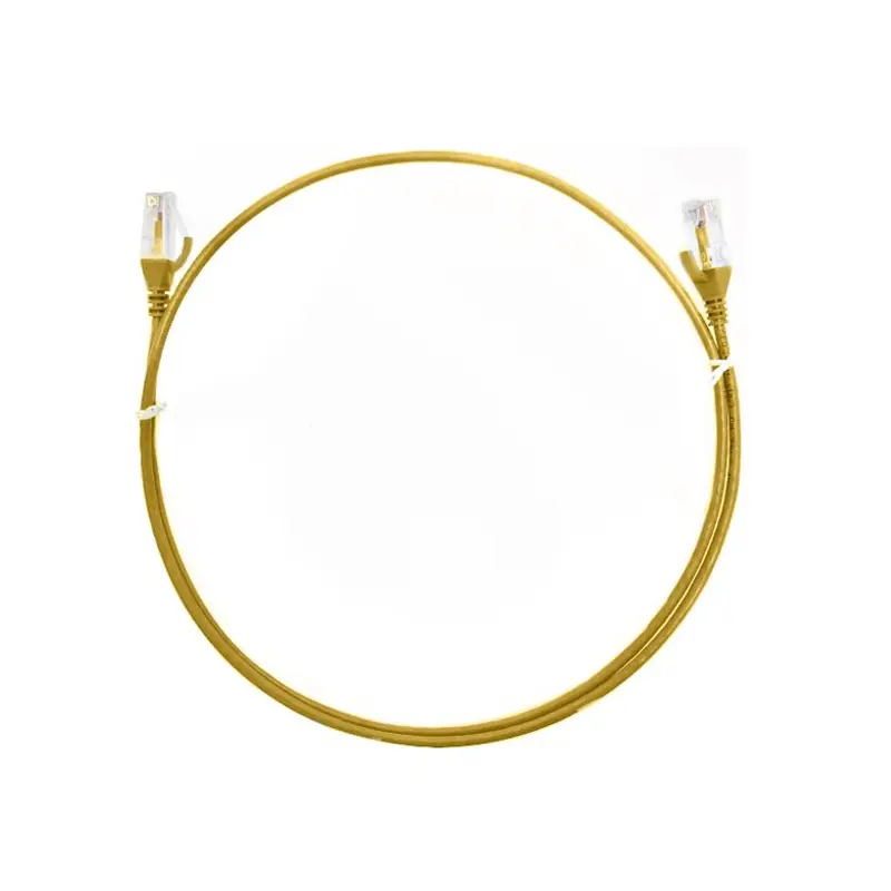 8ware CAT6 Ultra Thin Slim Cable 2m / 200cm - Yellow Color Premium RJ45 Ethernet Network LAN UTP Patch Cord 26AWG for Data ~CBAT-CAT6THINYE-1M