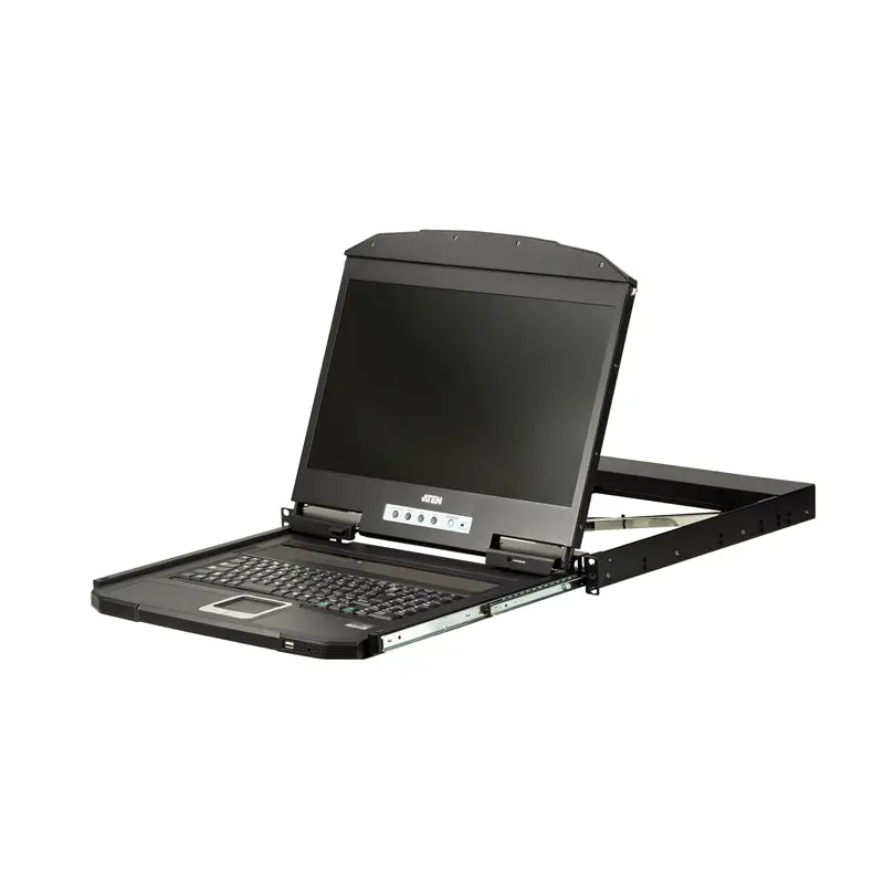 Aten Rackmount Single Rail LCD Console HDMI USB w/ 18.5' LCD Display, 1x Custom KVM Cable Included, 1920x1080@60hz Display, LED Illumination