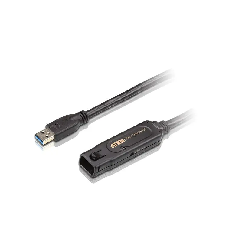 Aten USB 3.1 Gen 1 10m Extender Cable with AC Adapter, support 5 Gbps data-rate, daisy-chain up to 50m, unique locker head design