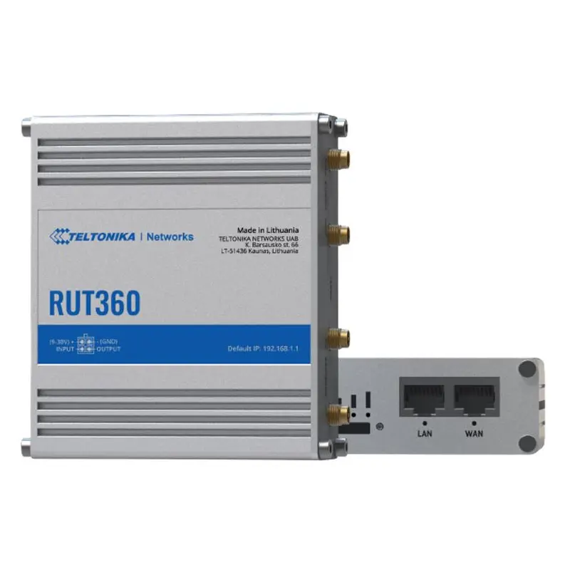Teltonika RUT360-LTE CAT6 Industrial Cellular Router, 4G, WAN Failover, Remote Management, Access & VPN services, PSU included