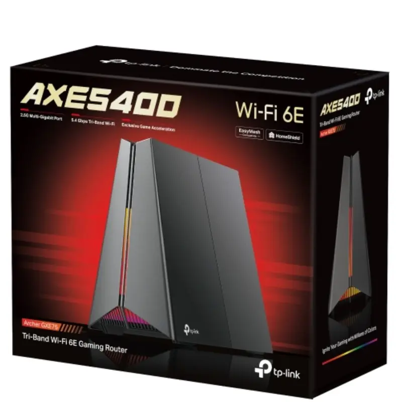 TP-Link Archer GXE75 AXE5400 Tri-Band Wi-Fi 6E Gaming Router, 574 Mbps at 2.4 GHz   2402 Mbps at 5 GHz   2402 Mbps at 6 GHz