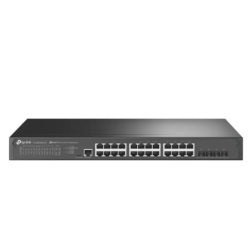 TP-Link SG3428X-M2 Omada 24-Port 2.5GBASE-T L2  Managed Switch with 4 10GE SFP  Slots, Integration with Omada SDN Controller, Static Routing, OAM, DDM