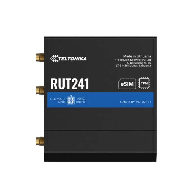 Teltonika RUT241 eSIM Industrial 4G Router,Global Version, Instant LTE Failover, Compact and Powerful Industrial 4G LTE Router/Firewall, PSU included