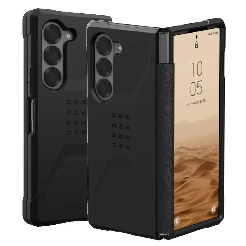 UAG Civilian Samsung Galaxy Z Fold6 5G (7.6') Rugged Case - Black (214451114040), DROP  Military Standard, Raised Screen Surround, 10 Years Warranty