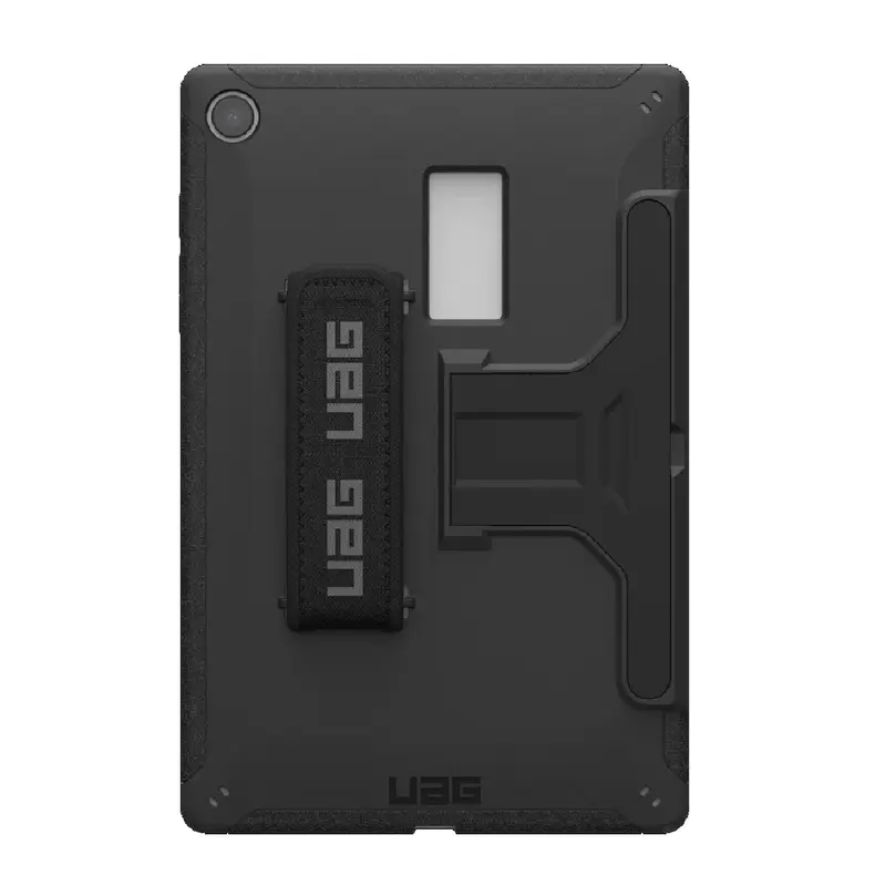 UAG Scout Samsung Galaxy Tab A9  (11') with Kickstand & Handstrap Rugged Case - Black (224450114040), DROP  Military Standard, 10 Years Warranty