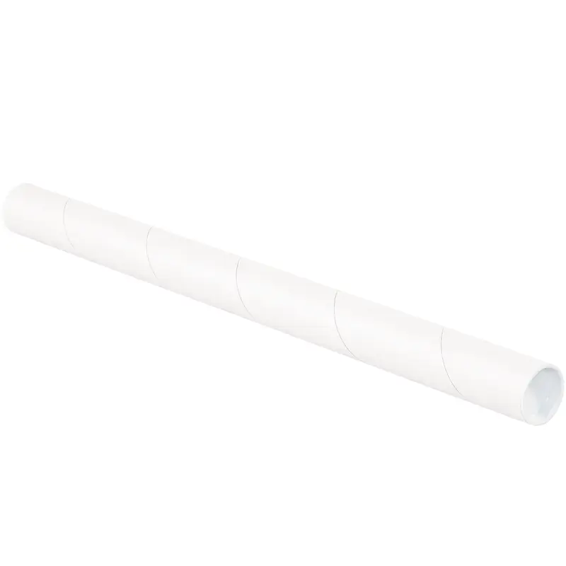 1 1/2 x 16" White Tubes with Caps (P1516W) Case Of 50