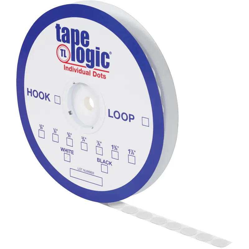 1 7/8" White Loop Tape Logic Individual Tape Dots (HLT167) Case Of 450