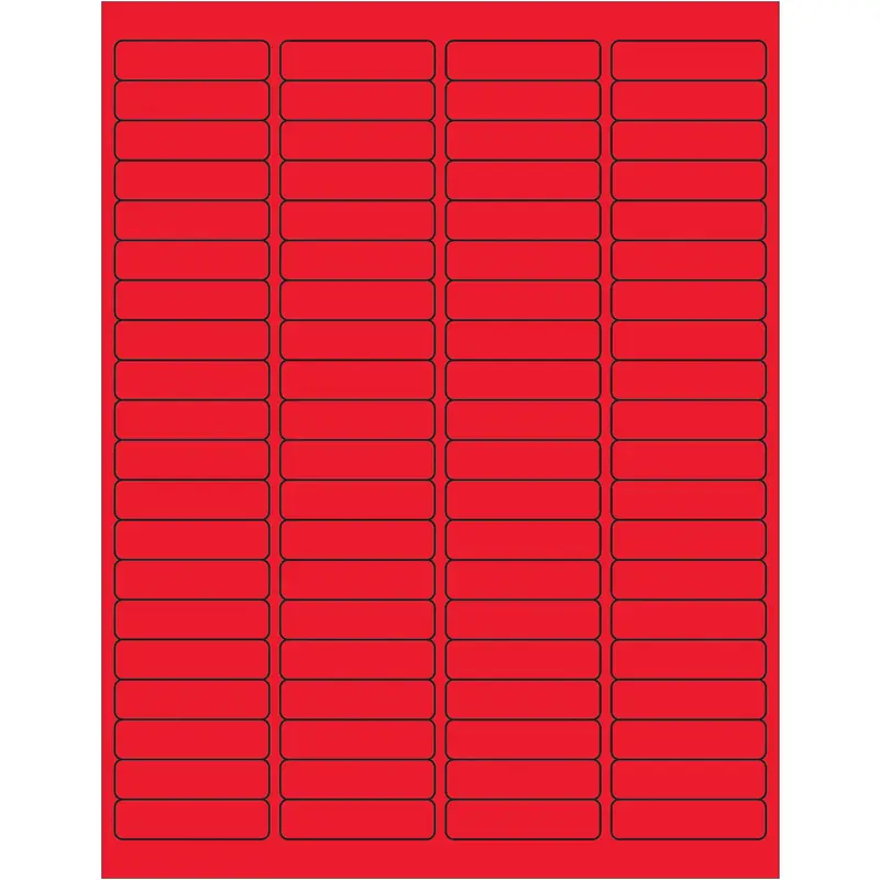1 15/16 x 1/2" Fluorescent Red Rectangle Laser Labels (LL171RD) Case Of 8000