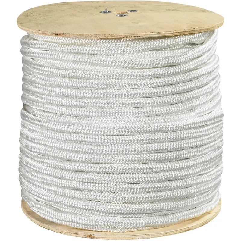 1/2", 6,500 lb, White Double Braided Nylon Rope (TWR127) Each