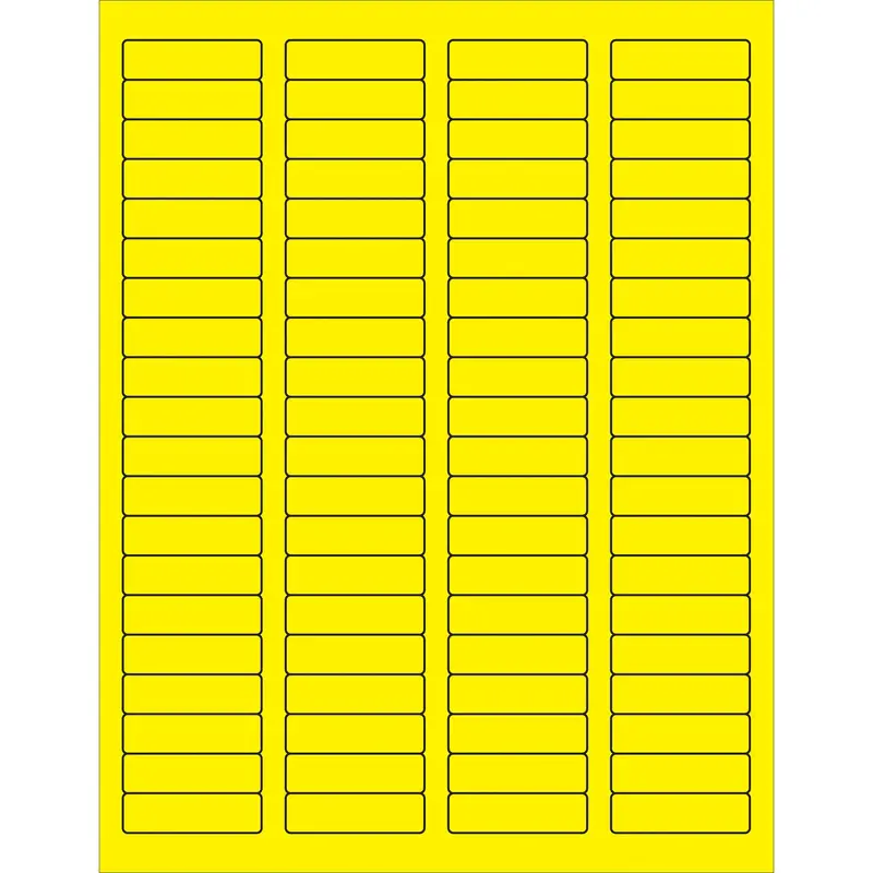 1 3/4 x 1/2" Fluorescent Yellow Rectangle Laser Labels (LL170YE) Case Of 8000