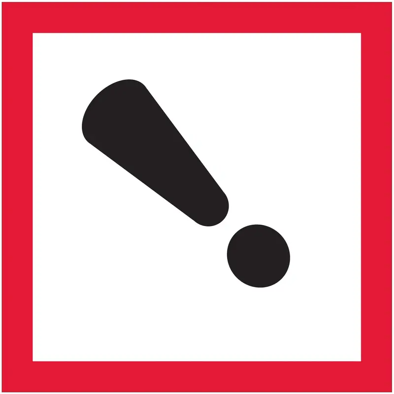 1 x 1" Pictogram - Exclamation Mark Labels (DL4142) Roll Of 500