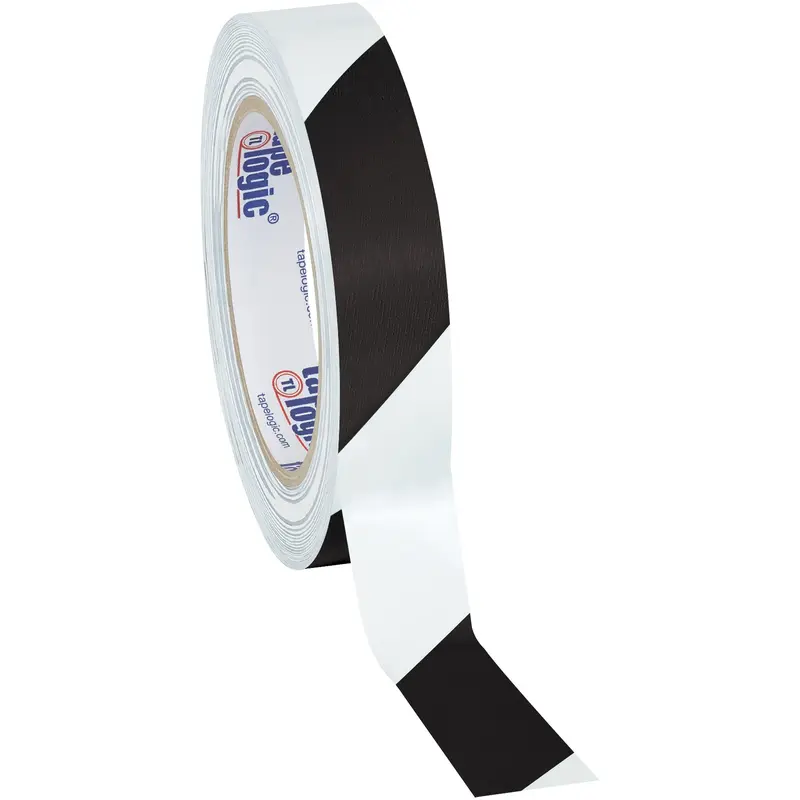 1" x 36 yds. Black/White Tape Logic Striped Vinyl Safety Tape (T9136BW) Case Of 48