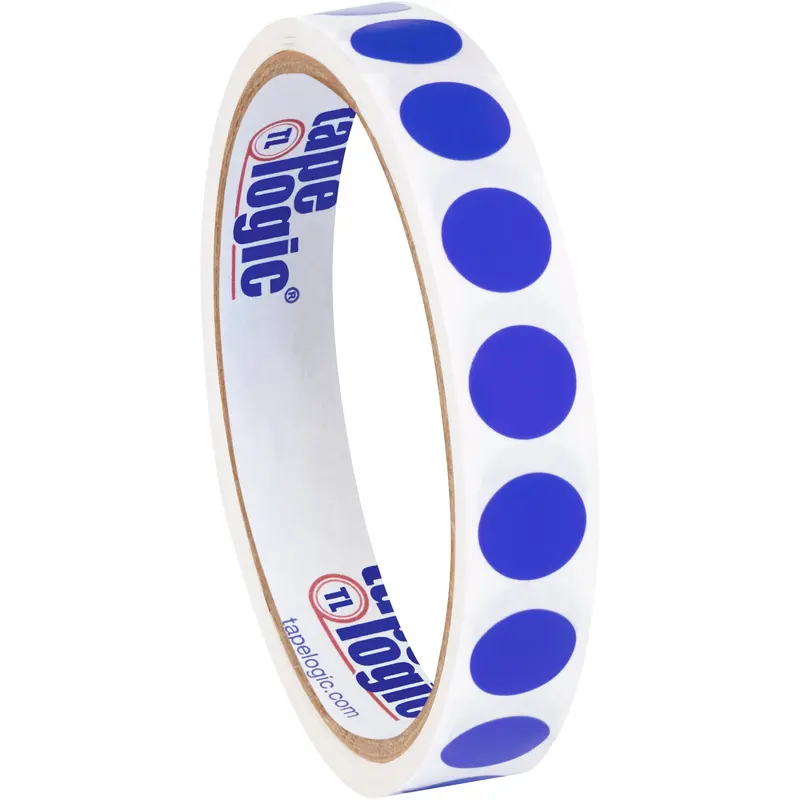 1/2" Dark Blue Inventory Circle Labels (DL690B) Roll Of 500