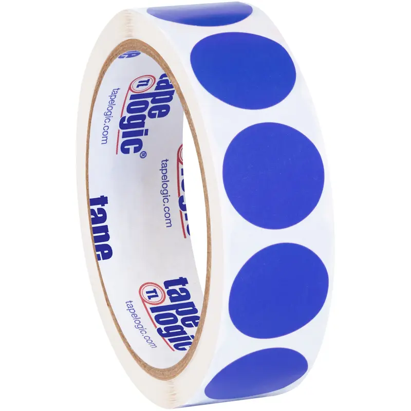 1" Dark Blue Inventory Circle Labels (DL611B) Roll Of 500