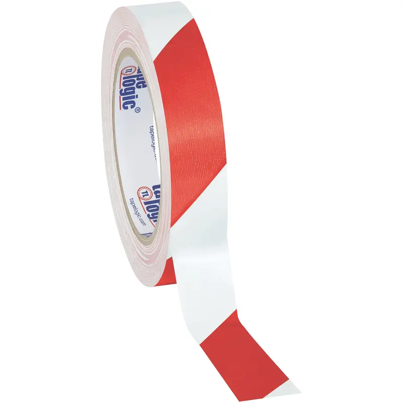 1" x 36 yds. Red/White (3 Pack) Tape Logic Striped Vinyl Safety Tape (T91363PKRW) Case Of 3