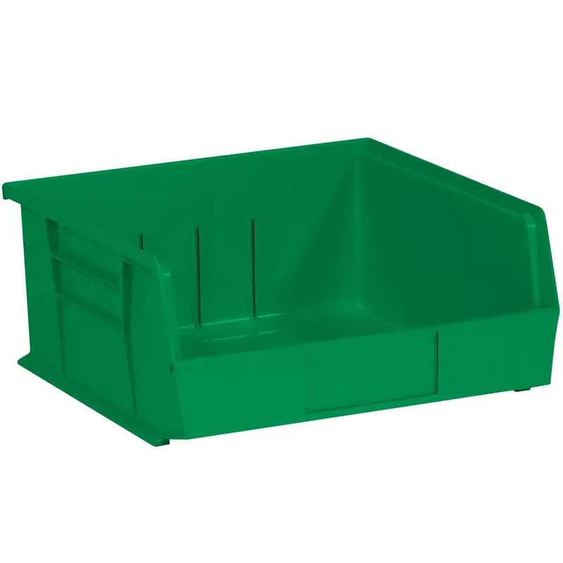10 7/8 x 11 x 5" Green Plastic Stack & Hang Bin Boxes (BINP1111G) Case Of 6
