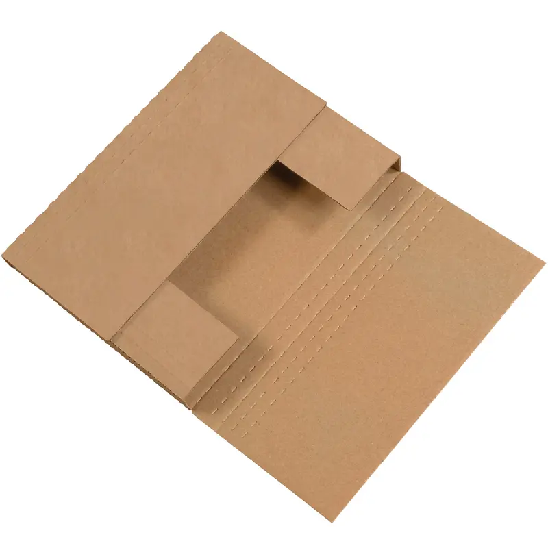 12 1/8 x 9 1/8 x 2" Kraft Easy-Fold Mailers (M2BKK) Bundle Of 50
