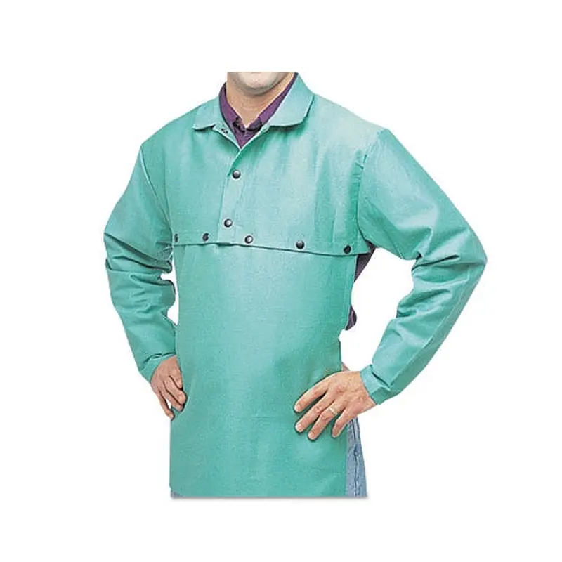 Best Welds FR Cotton Sateen Cape Sleeves, 14 in Long, Snaps Closure, Large, Visual Green (902-CA-650-L-SNAPS) Each