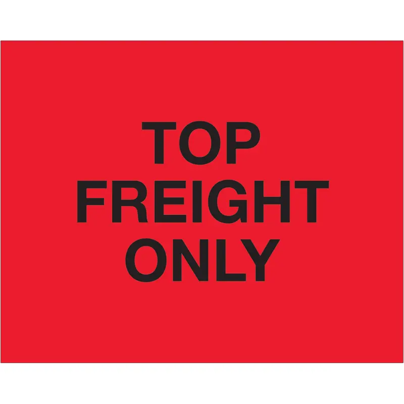 8 x 10" - "Top Load Freight Only" (Fluorescent Red) Labels (DL1229) Roll Of 250