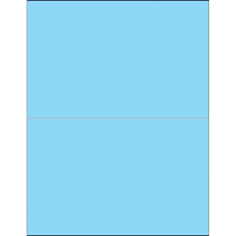 8 1/2 x 5 1/2" Fluorescent Pastel Blue Removable Rectangle Laser Labels (LL415BE) Case Of 200