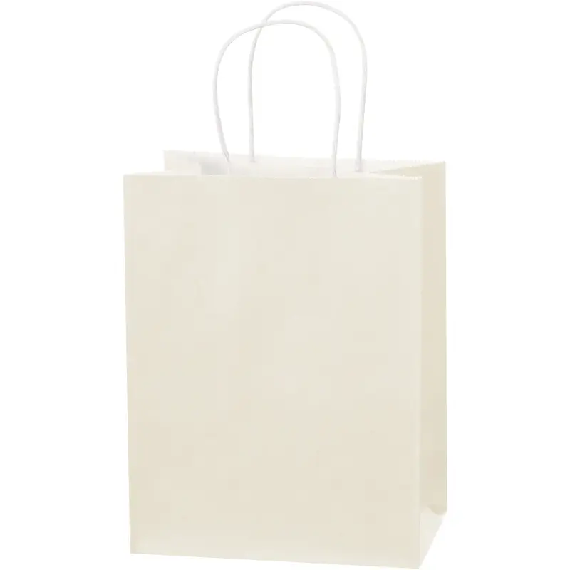 8 x 4 1/2 x 10 1/4" French Vanilla Tinted Shopping Bags (BGS103FV) Case Of 250