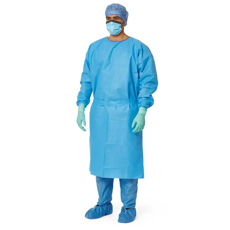 AAMI Level 3 Premium Heavyweight Multilayer Isolation Gown with Knit Cuffs, Blue, Size XL, 50/CS (NONLV325XL) Case of 50