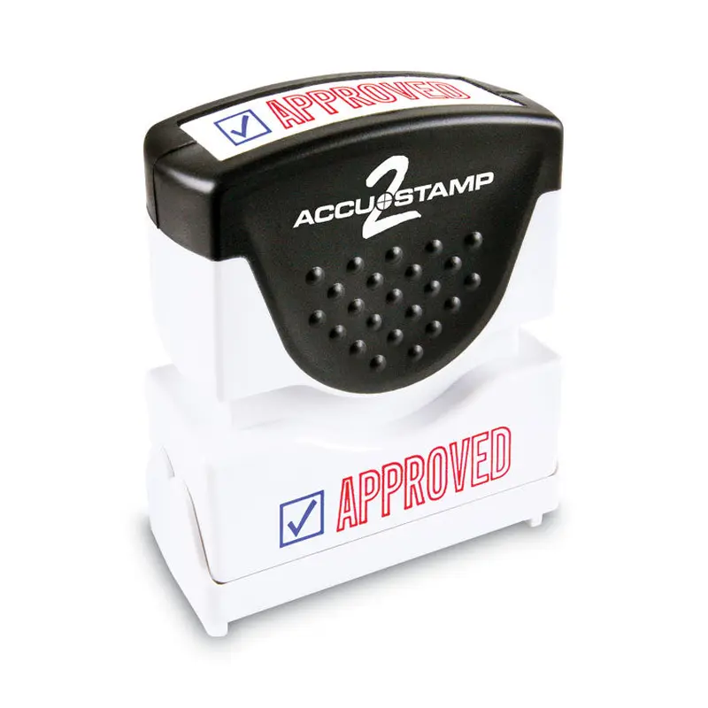 ACCUSTAMP2 Pre-Inked Shutter Stamp, Red/Blue, APPROVED, 1.63 x 0.5 (COS035525) Each