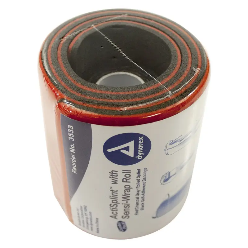 ActiSplint General Purpose Splint Rolled Splint Red / Charcoal Gray 4-1/4 X 36 Inch - Splint, 2 Inch X 5 Yard - Sensi-Wrap (1068342_EA) 1/EA