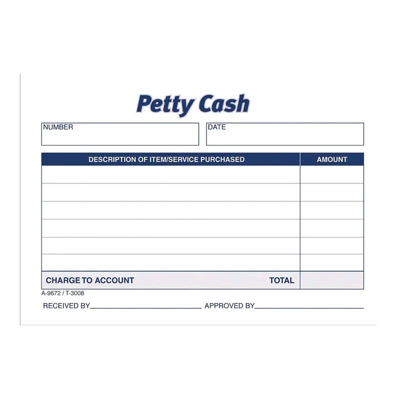Adams Petty Cash Receipts, One-Part (No Copies), 5 x 3.5, 50 Receipts/Pad, 12 Pads/Pack (ABF9672ABF) Pack of 12