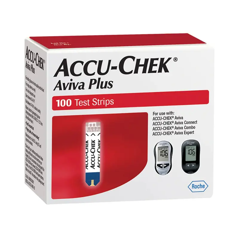 Accu-Chek Aviva Plus Blood Glucose Test Strips 100 Strips per Pack (973662_BX) 1/BX