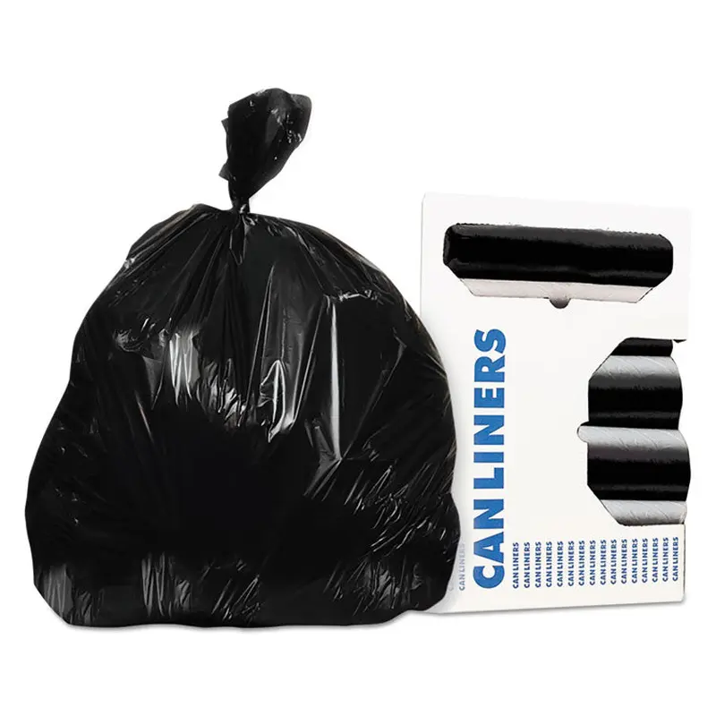 AccuFit Linear Low Density Can Liners with AccuFit Sizing, 23 gal, 0.9 mil, 28" x 45", Black, 25 Bags/Roll, 8 Rolls/Carton (HERH5645TKR01) Case of 100