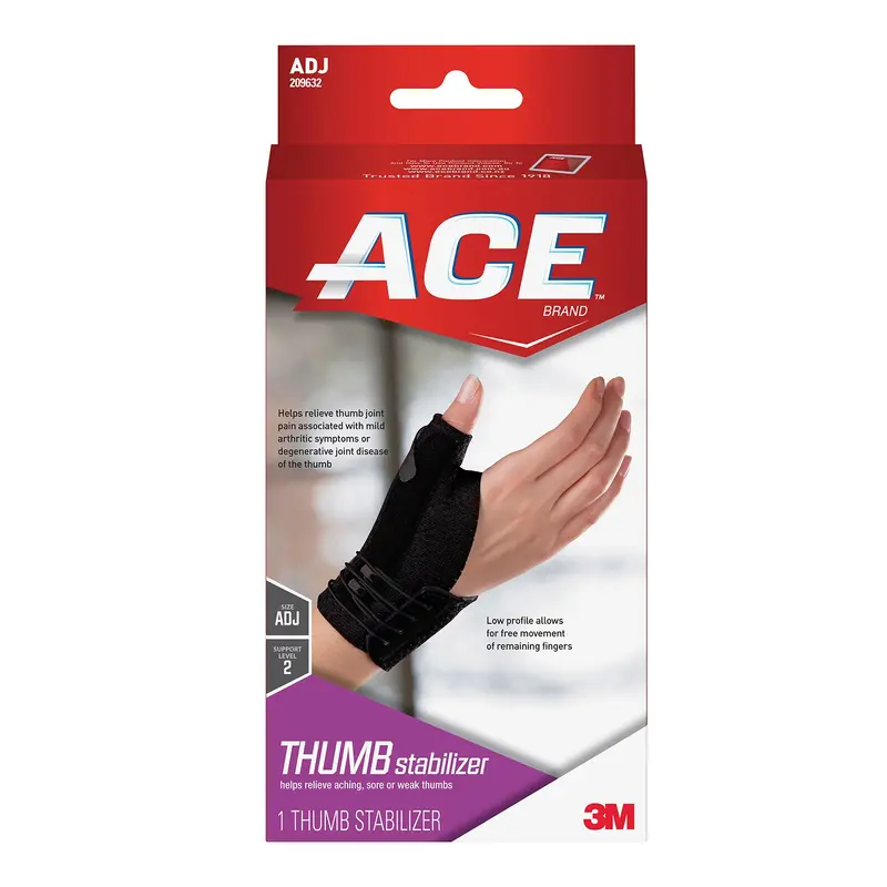 Ace Brand Deluxe Thumb Stabilizer Adult One Size Fits Most Lacing System Closure Right Hand Black (1084249_EA) 1/EA