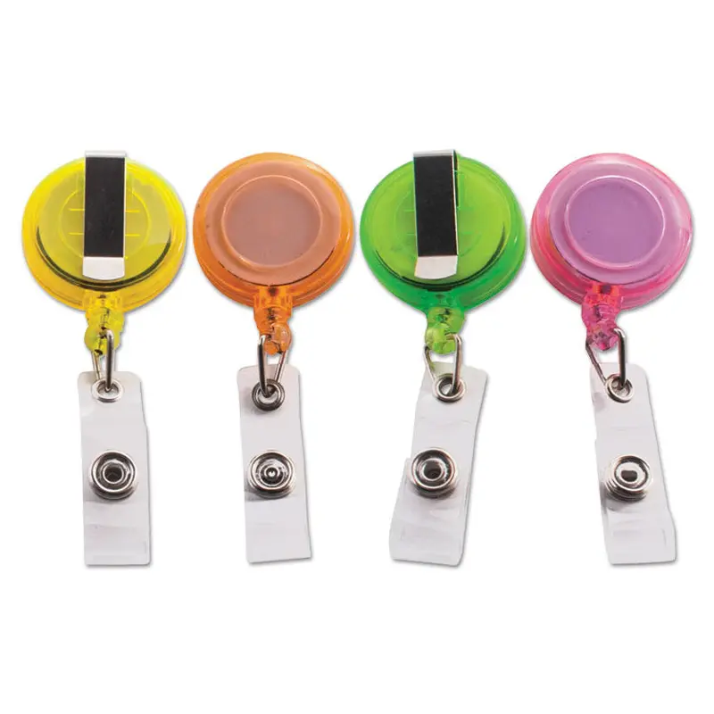 Advantus Deluxe Retractable ID Card Reel, 30" Extension, Assorted Colors, 20/Pack (AVT91161) Pack of 20