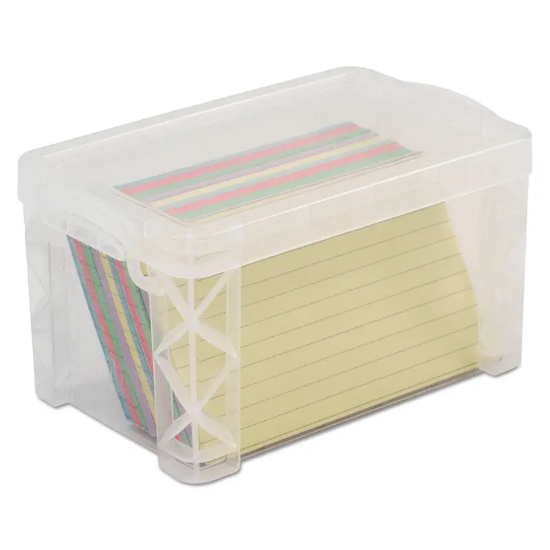 Advantus Super Stacker Storage Boxes, Holds 400 3 x 5 Cards, 6.25 x 3.88 x 3.5, Plastic, Clear (AVT40307) Each