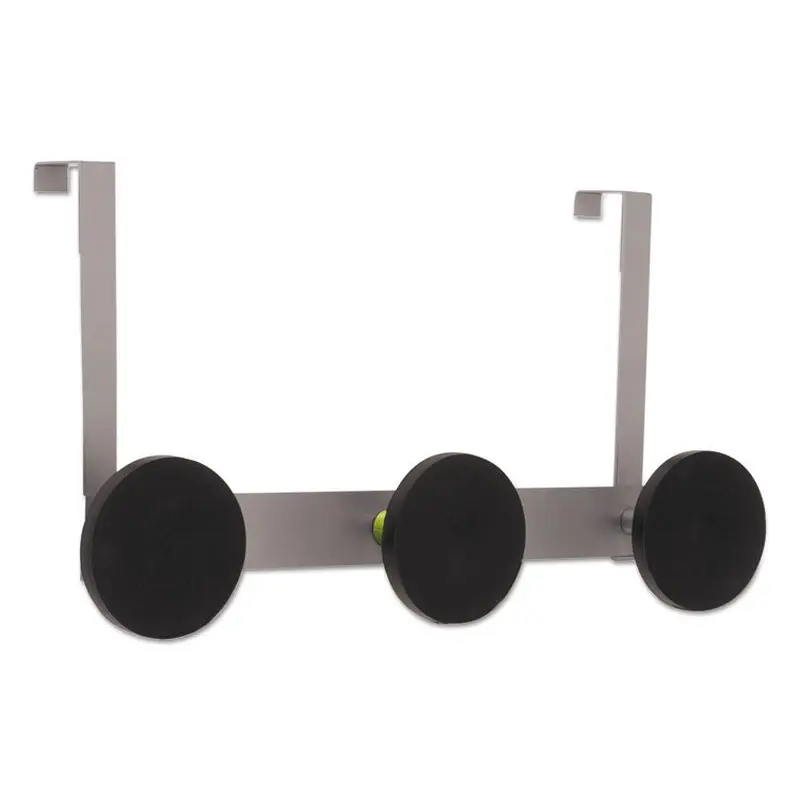 Alba Over the Door Coat Hook, Metal and Plastic, 3 Pegs, Black, 20 lb Capacity (ABAPMS3P) Each