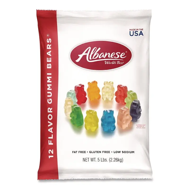 Albanese Worlds Best Gummi Bears, 12 Assorted Fruit Flavors, 5 lb Bag (ABEACG51200) Each